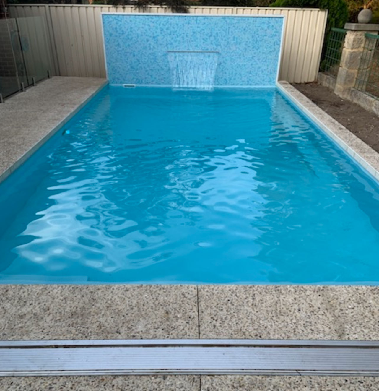 a plunge concrete pool